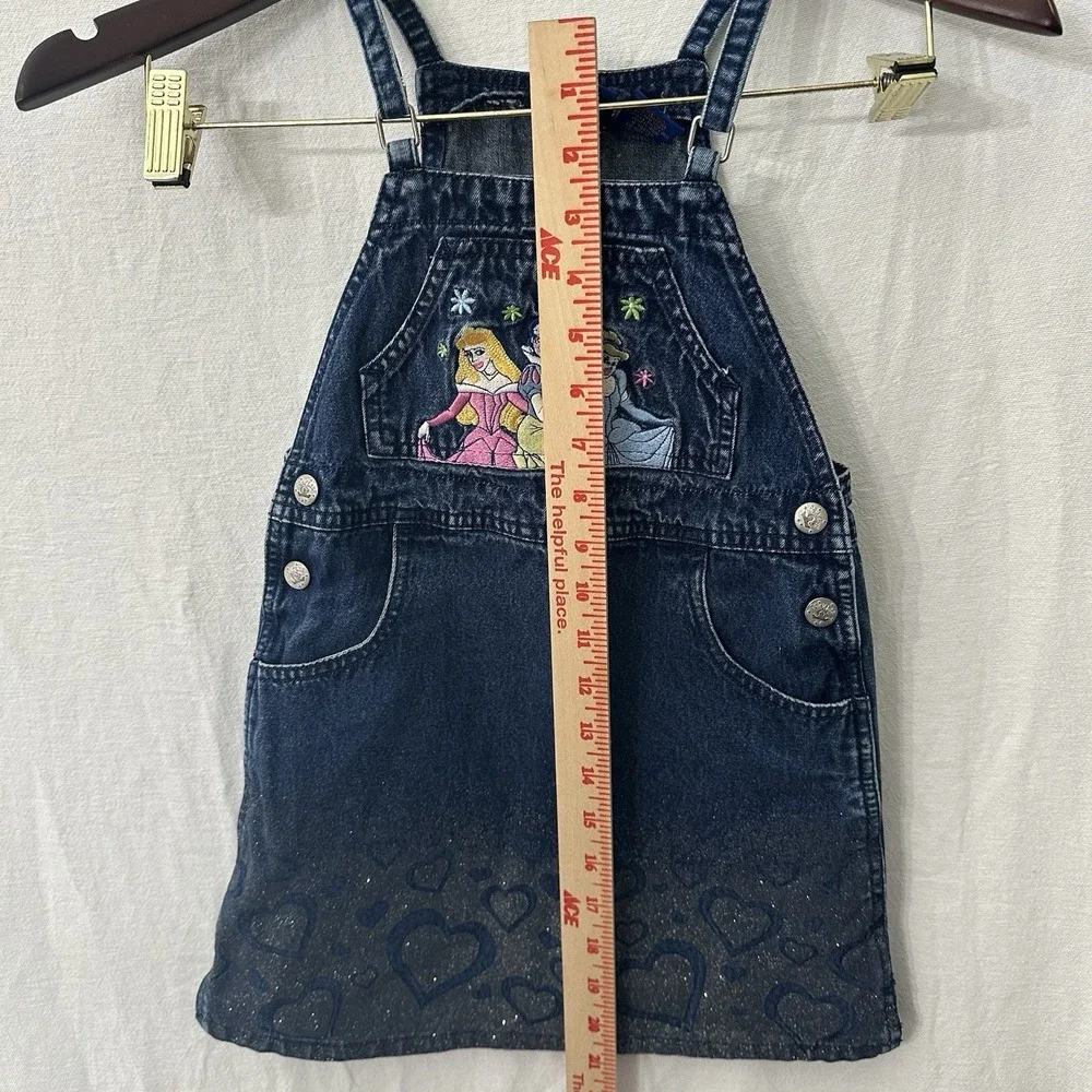 Vintage‎ 2004 Disney Princess Classics Denim Dress Jumper Embroidered Sz5